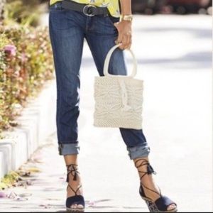 CAbi Cropped Twisted Seam Boyfriend Jeans Style #640